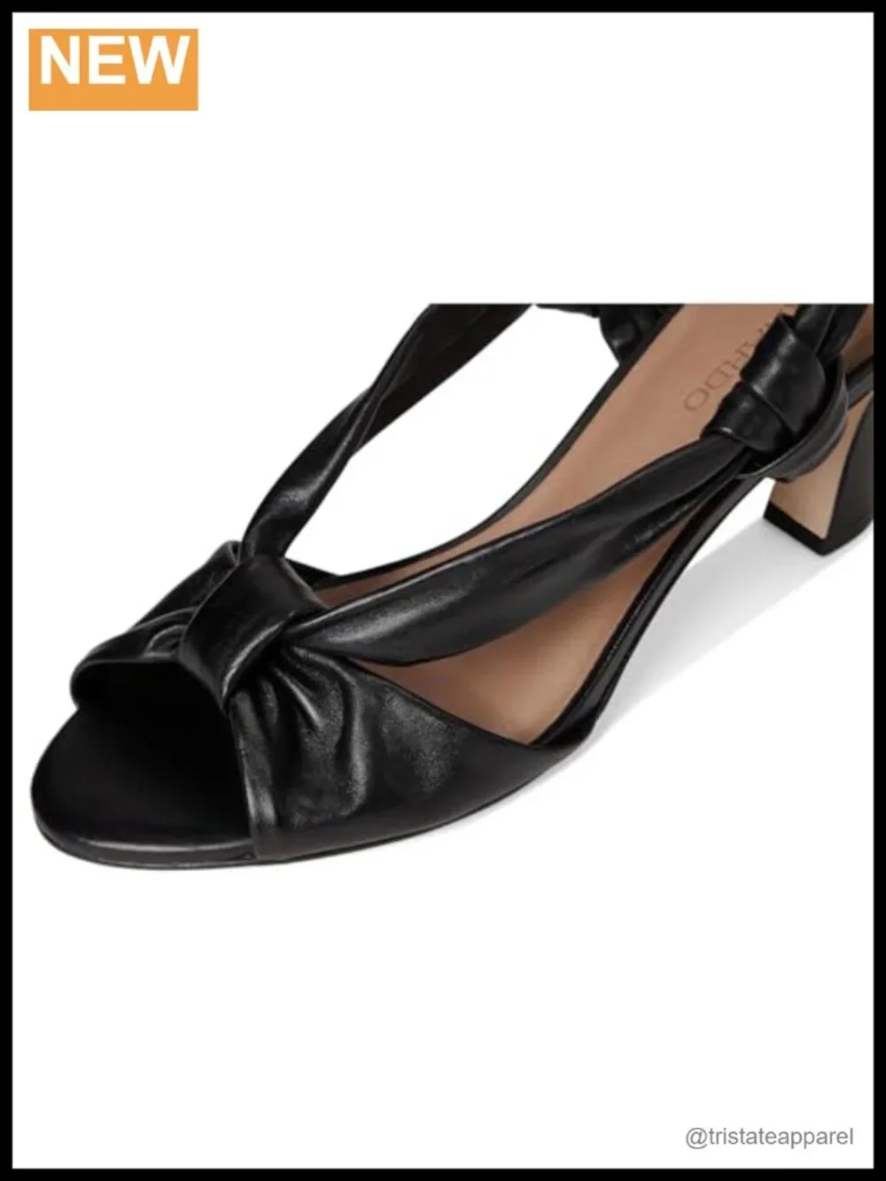 Handcrafted Leather Slingback Sandals Platform French Heel Open Almond Toe